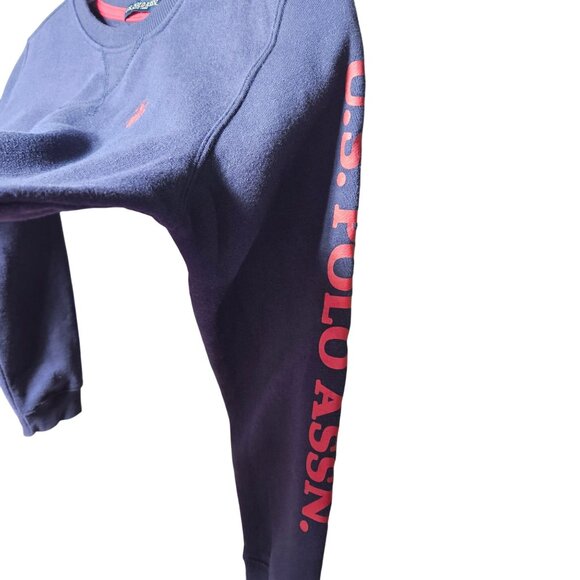 U.S. Polo Assn. Navy Blue Crewneck Sweatshirt Large Cotton/Polyester - Picture 2 of 5